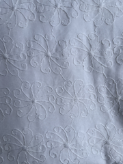White Chiken Allover Unstitched Suit set with sky blue duppata