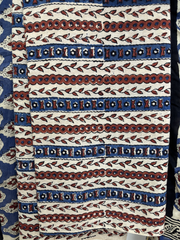 Beige indigo small leaf Unstitched Suit set