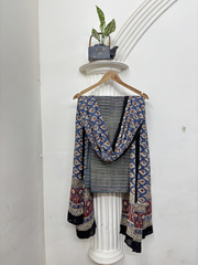 Indigo Lines Unstitched Suit set
