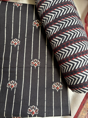 Black vertical lines Unstitched Suit set