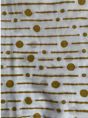 white yellow dotted Unstitched Suit set with georgette duppata
