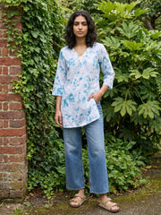 Ferozi Tie-Dye embroidered kurti