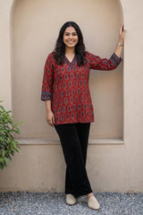 Maroon ambi short kurti