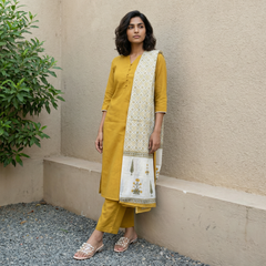 Mustard solid suit set