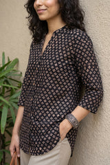 Black Buti Ajrakh shirt