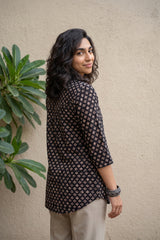 Black Buti Ajrakh shirt