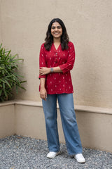 Red South Cotton short kurti