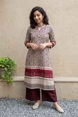 Beige Worli panel Kurta