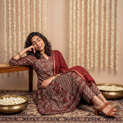 Brown kali Aline full suit set