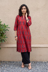 Maroon Tree kurta