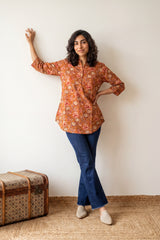 Peanut floral short kurti