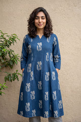 Blue Big buta coord set