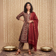 Brown kali Aline full suit set