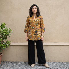 Mustard kalamkari shirt
