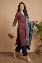 Maroon Bird full suit set