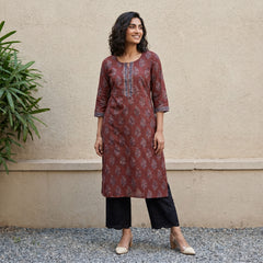 Maroon Leaf Kurta