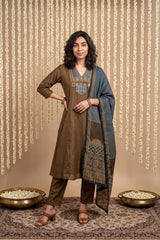 Mehendi green Digital printed full suit set