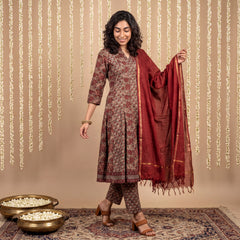 Brown kali Aline full suit set
