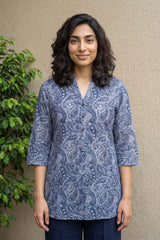 Blue ambi short kurti