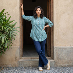 Ferozi Ban neck short kurti
