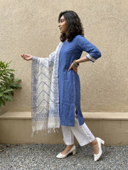 Pastel Blue south cotton full suit set