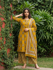 Mustard Sanganeri suit set