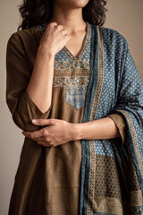 Mehendi green Digital printed full suit set