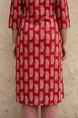 Maroon ambi pintucks coord set