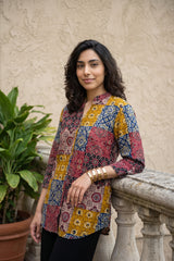 Multi patchwork print shirt