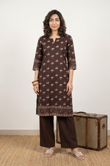 Coffee flower border kurta