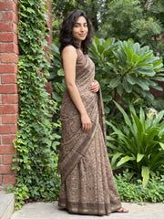 Brown chanderi saree