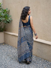 Indigo Ambi Chanderi saree