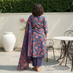 Royal blue floral Full suit set