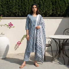 Pastel Blue Ambi full suit set