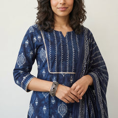 Indigo yoke Suit Set