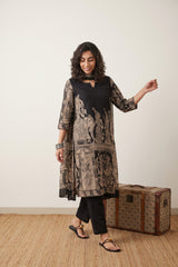 Black kalamkari Kota doria suit set