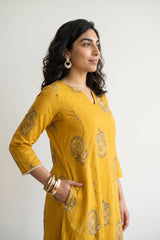 Mustard Big Buta Aline Kurta