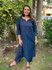 Blue Buti South Cotton Co-ord Set by Sanskritam