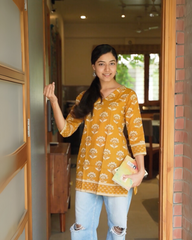 Mustard tulip short kurti