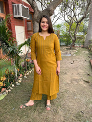 Mustard Mehendi Buti Coord Set