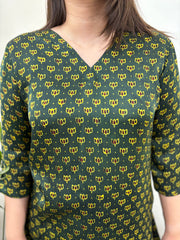 Green rose modal kurta duppata set