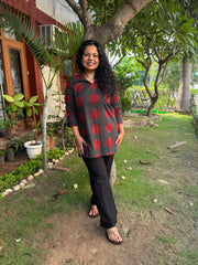 Black circle dotted short kurti