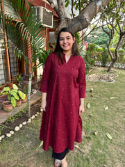 Maroon buti south cotton Aline kurta