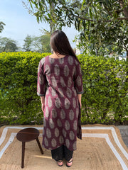 Wine kashish V neck kurta