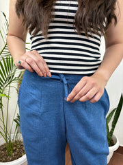 Soft denim indowestern palazzo