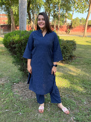 Indigo HANDLOOM IKKAT coord set