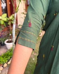 Green small leaf south cotton coord set