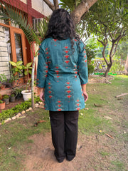 Peacock abstract short kurti