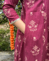 Magenta Buta Aline full suit set