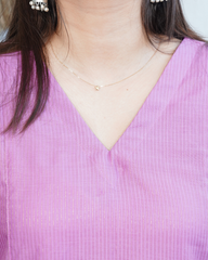 Lavender Textured Chanderi Aline kurta